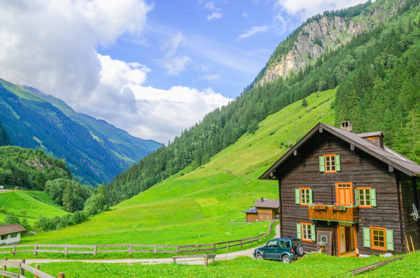 Maison alpine et prairies vertes, Autriche
 - Photo, image