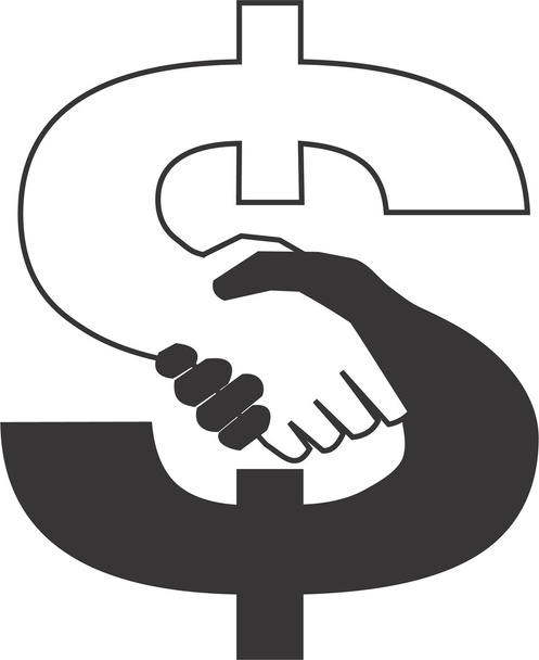 Рукопожатие - доллар
 - Вектор,изображение