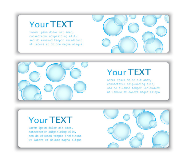 Three cards with bubbles - Вектор,изображение