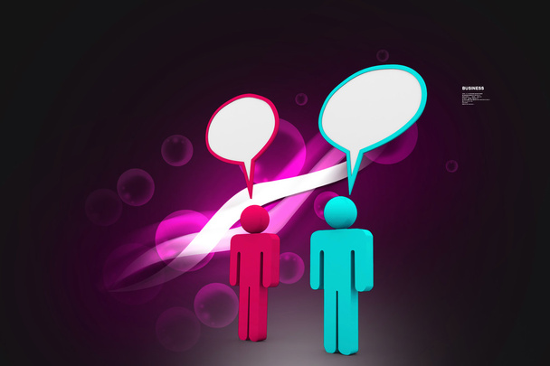Two people talk in speech bubbles - Photo, Image