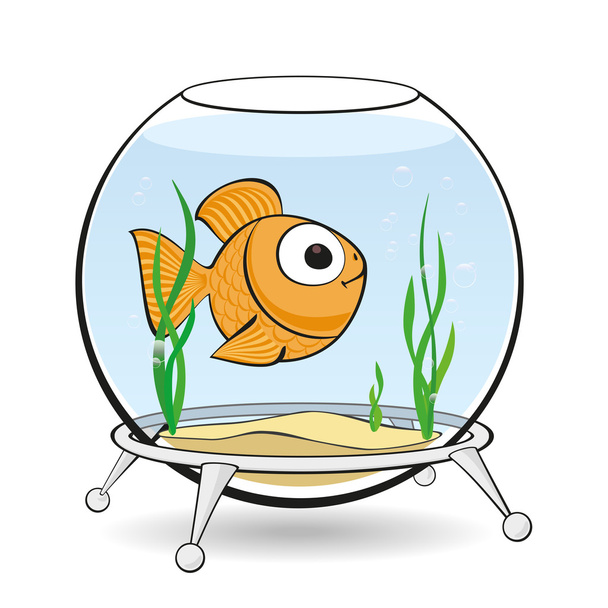 Золота риба в акваріумі
 - Вектор, зображення