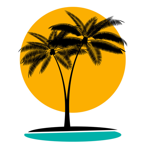 Ilustración de vector de hoja de palma
 - Vector, imagen