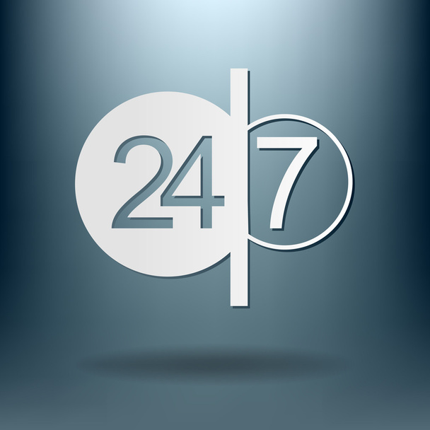 24 hours, 7 days icon - Vetor, Imagem