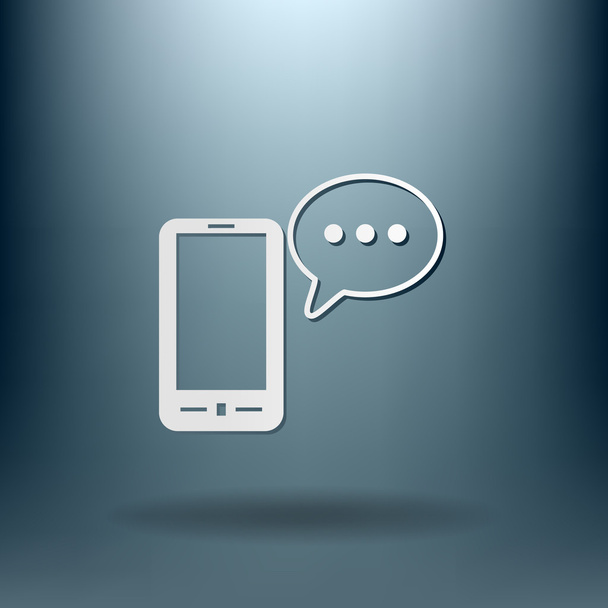 Smartphone with  peaking dialogue icon - ベクター画像