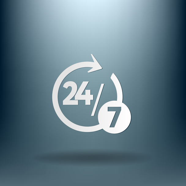 24 hours, 7 days icon - Vector, imagen