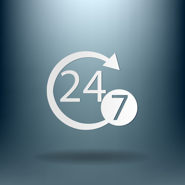 24 hours, 7 days icon - Vector, Image