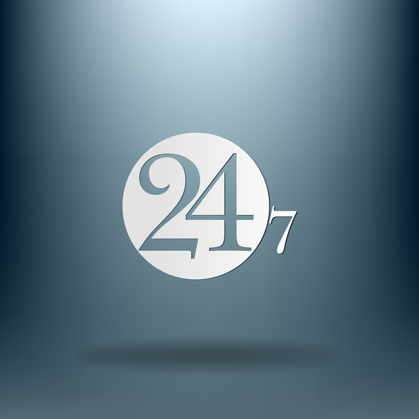 24 hours, 7 days icon - Vetor, Imagem