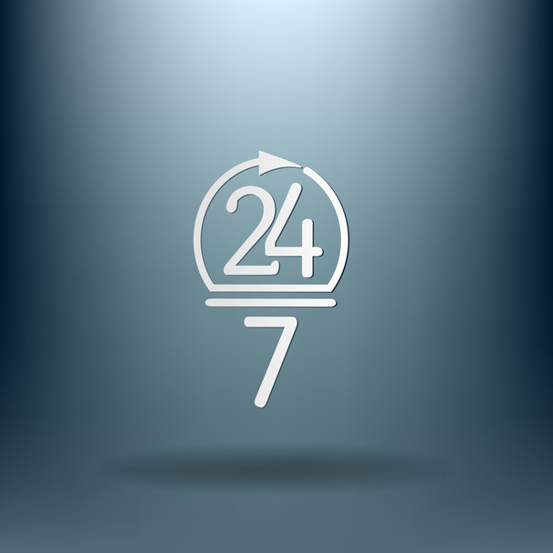 24 hours, 7 days icon - Vector, imagen