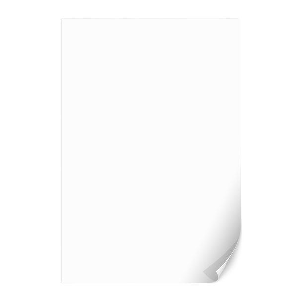 Lege papier blad met gekrulde hoek. Vectorillustratie - Vector, afbeelding