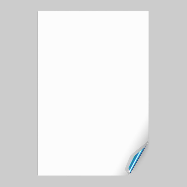 Lege papier blad met blauwe Curl hoek. Vectorillustratie - Vector, afbeelding
