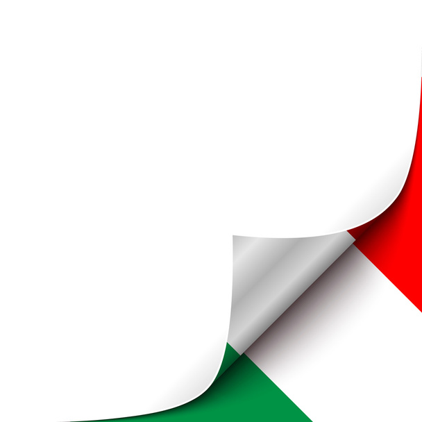 Κατσαρώνουν επάνω γωνία του χαρτιού στην ουγγρική σημαία Background.Vector εικονογράφηση - Διάνυσμα, εικόνα