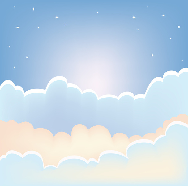 朝雲の背景。ベクトル雲と夕焼け空. - ベクター画像