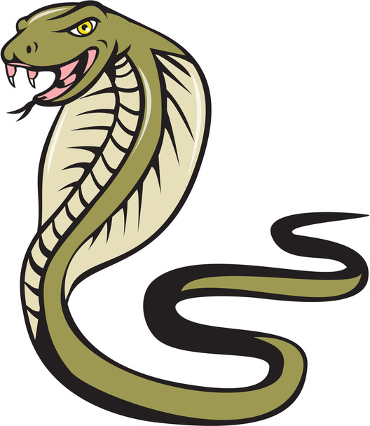 Кобра Viper змея нападения мультфильм - Вектор,изображение