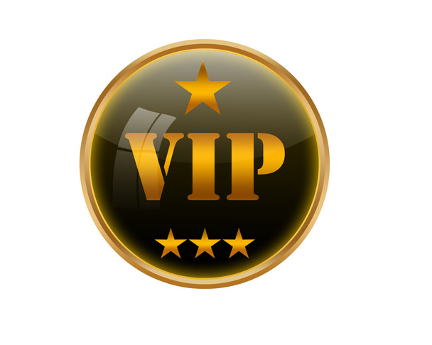VIP gold button. - Foto, Imagem
