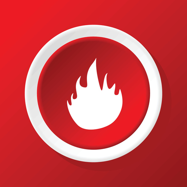 Fire icon on red - Vetor, Imagem