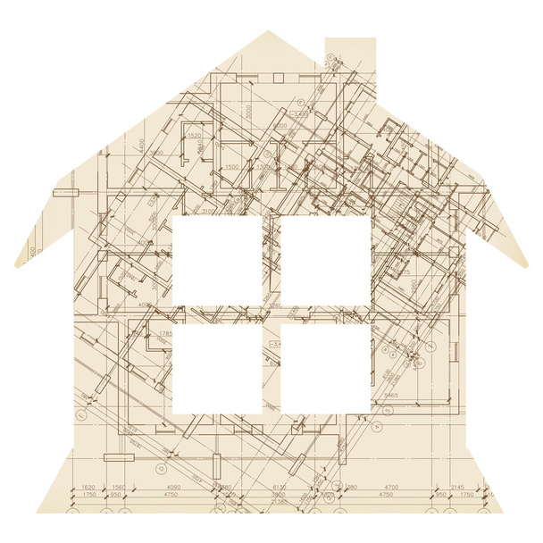 Casa con icono de arquitectura de ventana
 - Vector, Imagen