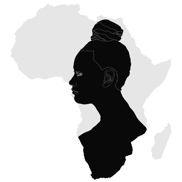 Afrikai nő (sziluett) - Vektor, kép