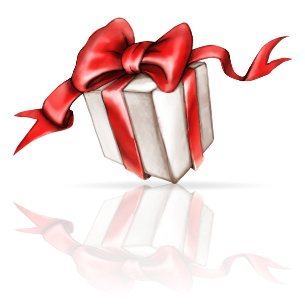 gift in a box with a bow icon vector - Vector, Image