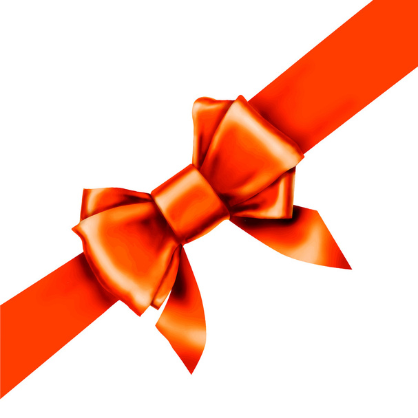Red bow ribbon gift vector - Vector, Image