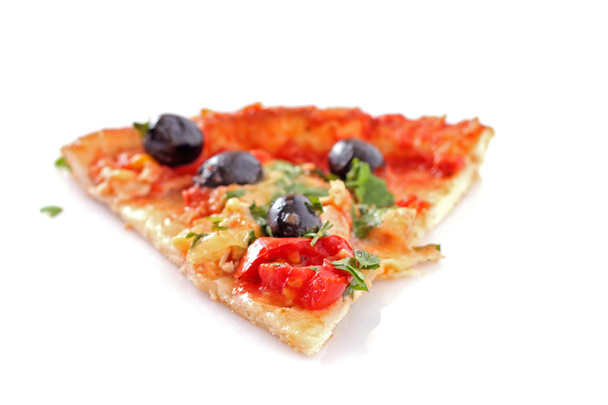 Tasty pizza with olives isolated on white - Zdjęcie, obraz