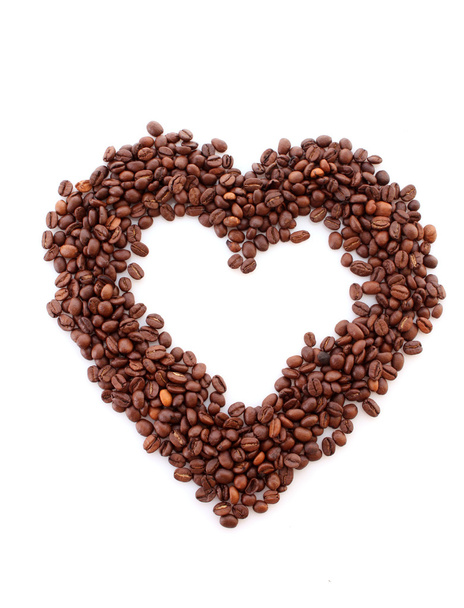 Coffee beans in the form of heart - 写真・画像