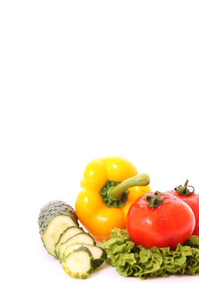 Fresh vegetables on white background. Diet concept. - Φωτογραφία, εικόνα