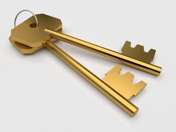 Two gold keys - Foto, afbeelding
