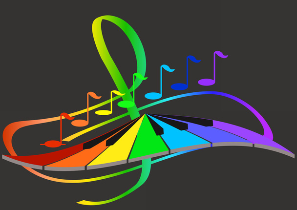 Music notes and keyboard - Vector, Image