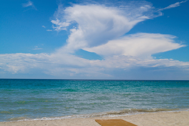 Ünlü plajda Halkidiki Yarımadası, Yunanistan - Fotoğraf, Görsel