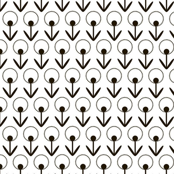 Monochrome background dandelions - Vector, Image