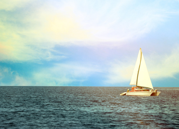 Beautiful yacht at open sea - Фото, зображення