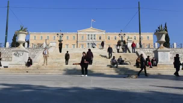 Náměstí Syntagma a budova parlamentu - Záběry, video