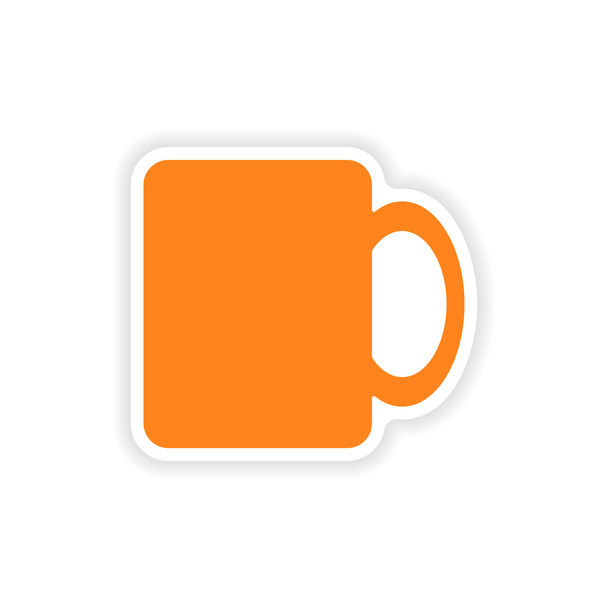 icon sticker realistic design on paper cofee cup - Vector, Image