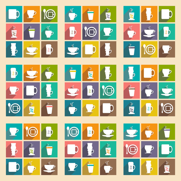 Flat with shadow concept and mobile application cups - Vector, Image