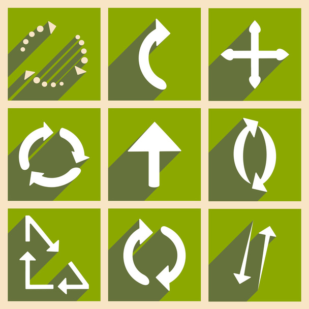 Flat with shadow concept and mobile application arrows - Vector, Imagen