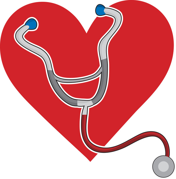 stetoskop a srdce - Vektor, obrázek