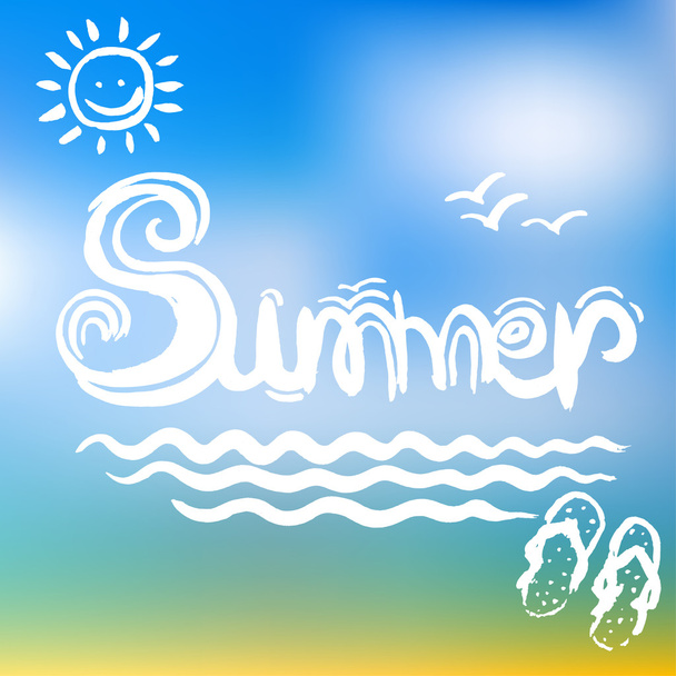 Creative graphic for summer. Watercolor. Vector  - Vector, Image