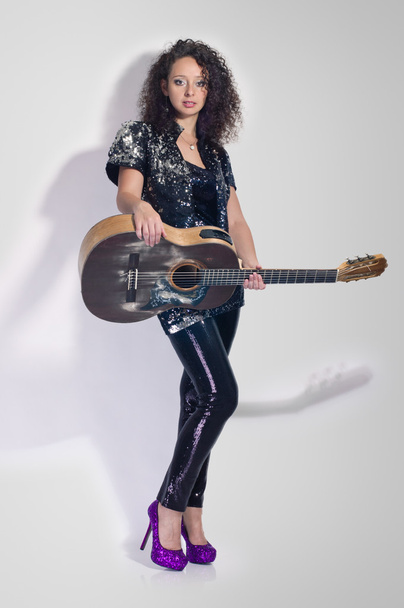 guitar woman player fashion - Fotó, kép