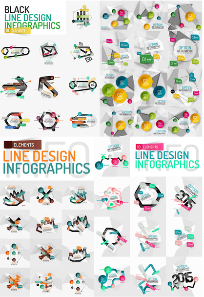 Διάνυσμα mega σύνολο προτύπων infographic σύγχρονη επιχείρηση - Διάνυσμα, εικόνα