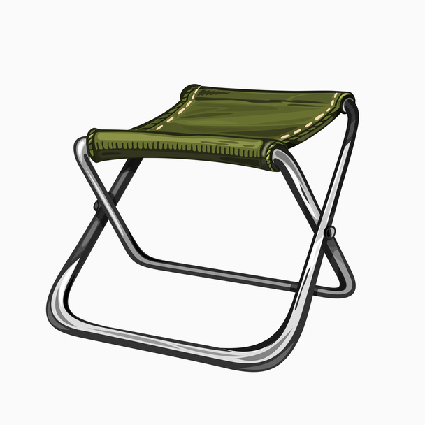 Illustration de chaise de camp pliante isolée sur fond blanc. Matériel de camping, randonnée
. - Vecteur, image
