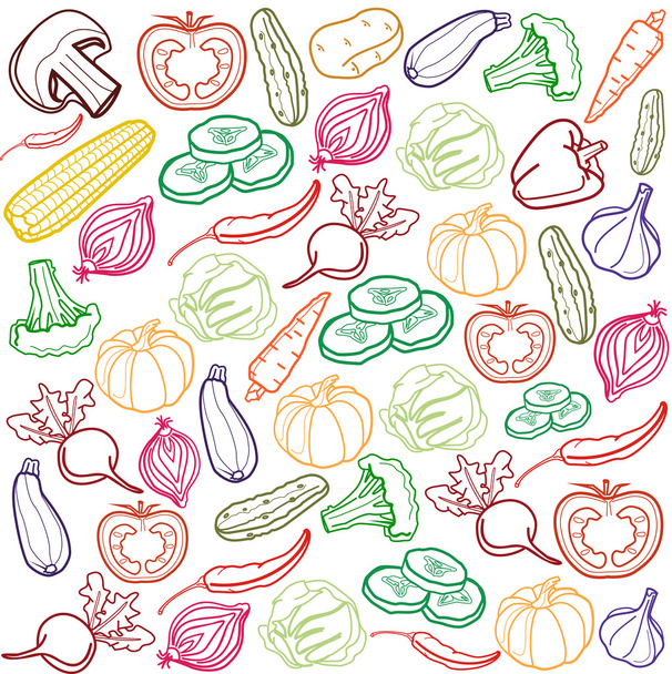 Vector vegetables background - Vector, Image