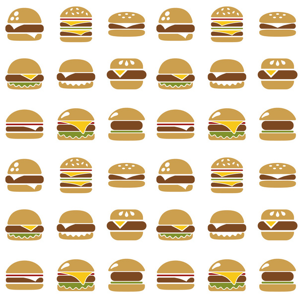 ハンバーガーのシームレスなパターン - ベクター画像