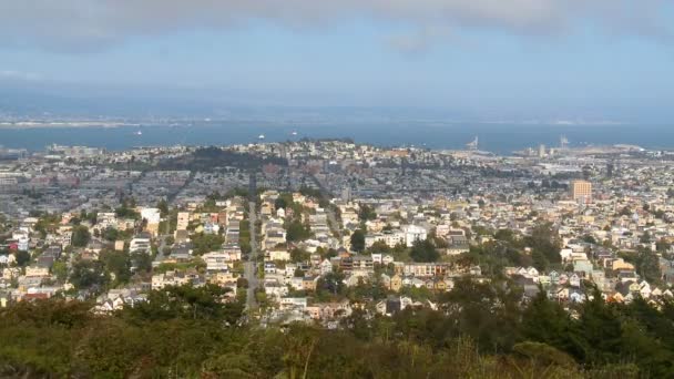 Cloud shadows pass over San Francisco Skyline - Felvétel, videó