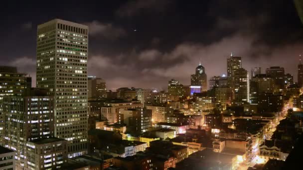 Ködös San Francisco Skyline éjjel - Felvétel, videó
