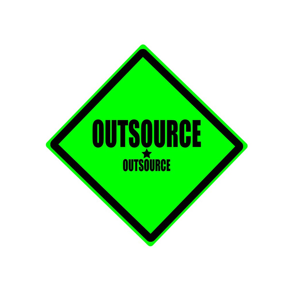 outsourcingu tekst czarny znaczek na zielonym tle - Zdjęcie, obraz
