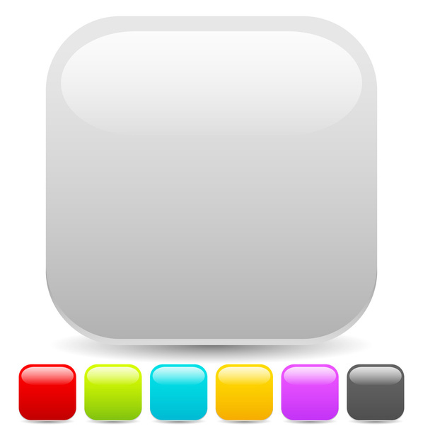 Empty square button - Vector, afbeelding