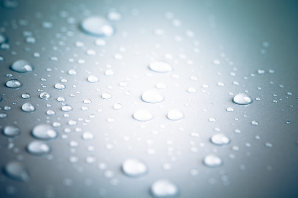 Drops of water on a color background. Toned gray. Shallow depth  - Fotoğraf, Görsel