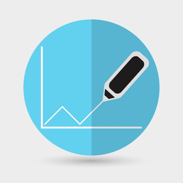 pen, business chart, diagram icon - Vector, afbeelding