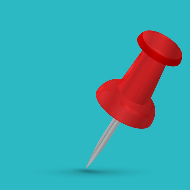 Red pushpin icon - Vektor, obrázek