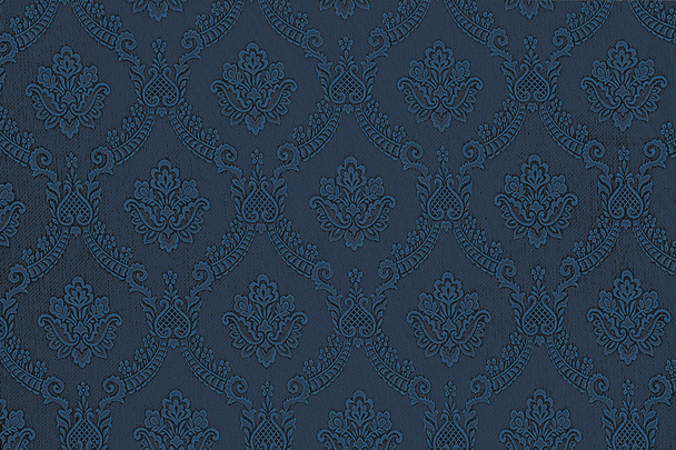  seamless pattern of flowers on a dark blue fabric - Photo, Image